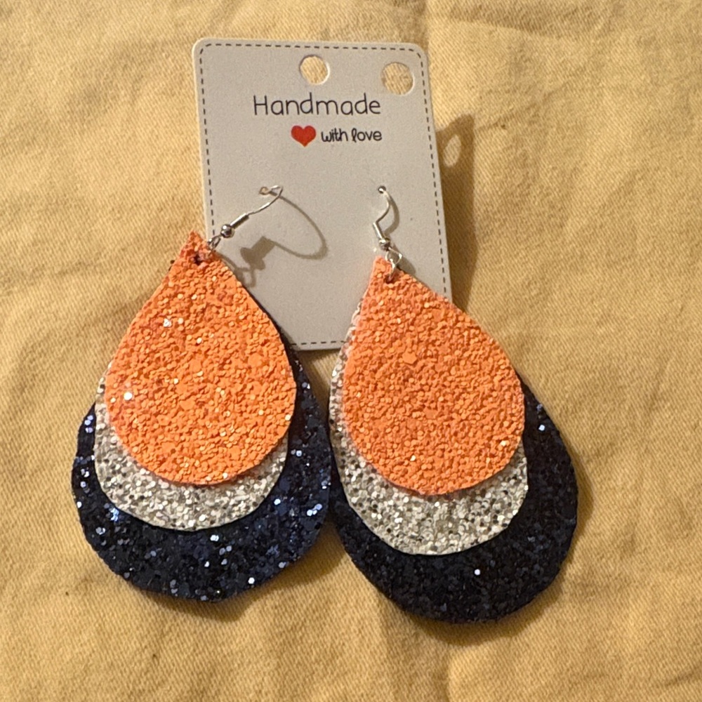 Handmade Teardrop Glitter Earrings